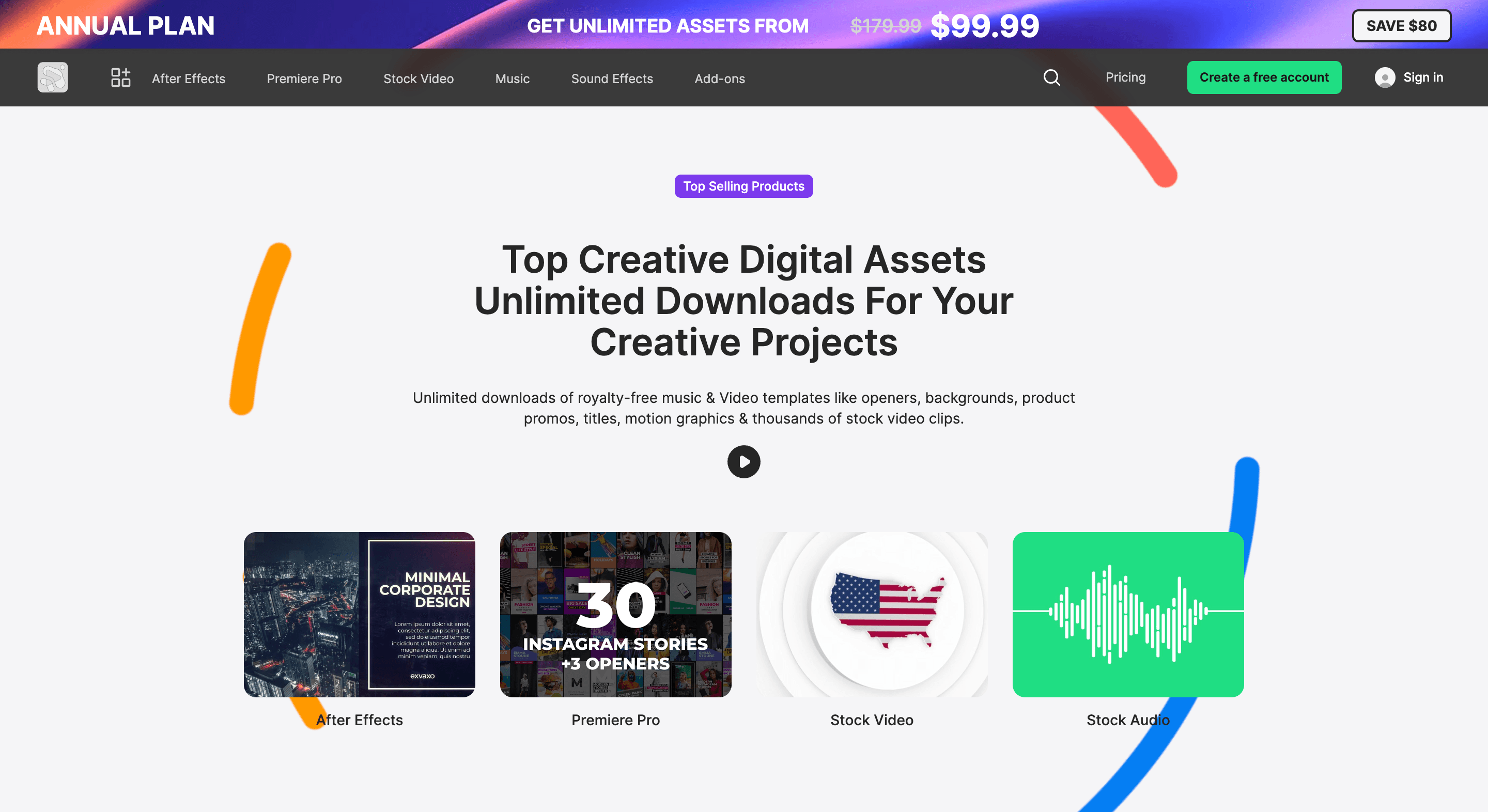 Screenshot of the landing page of motionridge.com